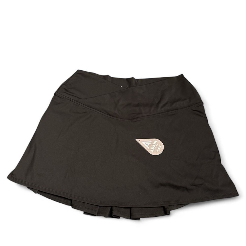 Adair women’s Cross-waist Pleated Skort inner short pockets stretch Size XL NWT